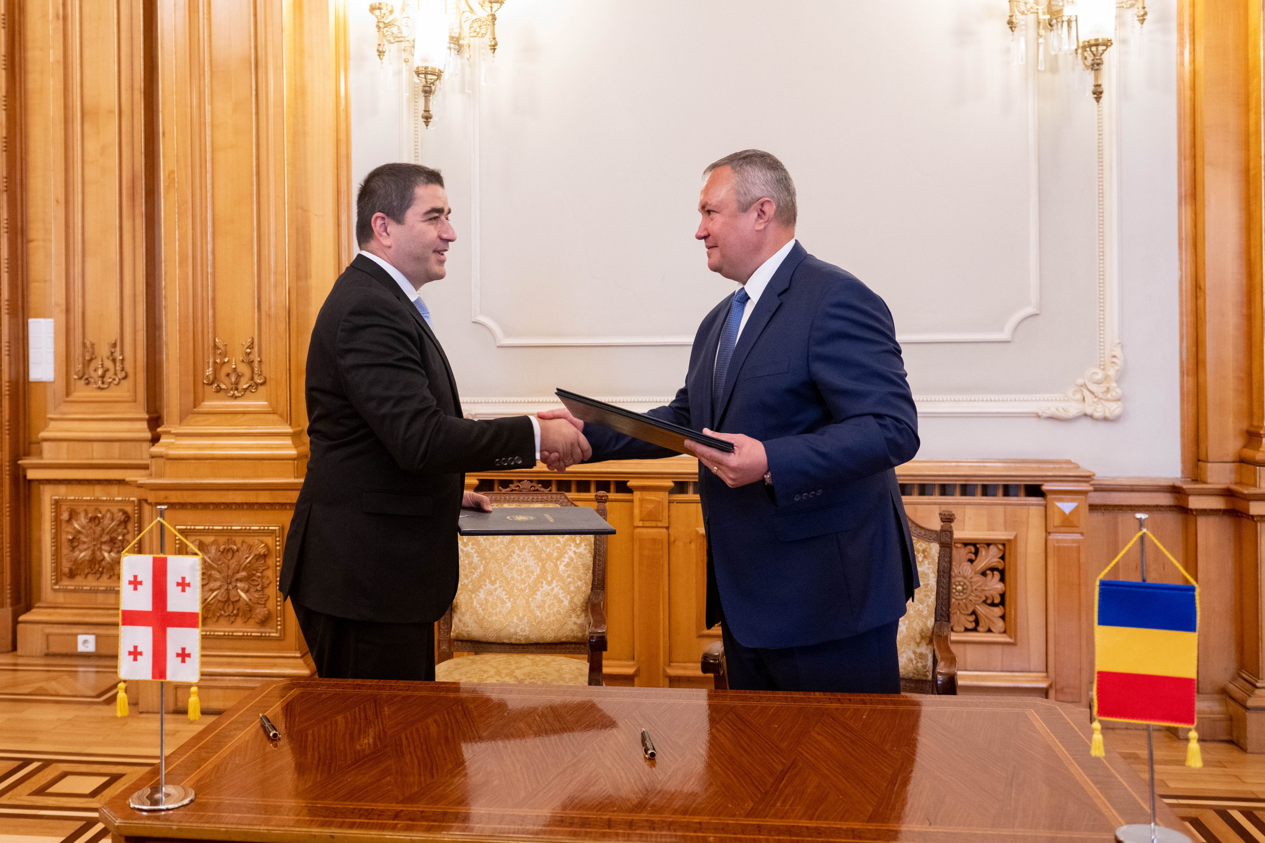  Declarația comună semnată de Președintele Senatului, Nicolae Ionel Ciucă, și Președintele Parlamentului din Georgia, Shalva Papuashvili 